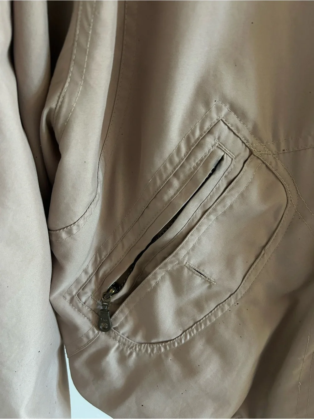 Vintage Winner Mate Tan Microfiber Windbreaker Jacket L Corporate Workwear